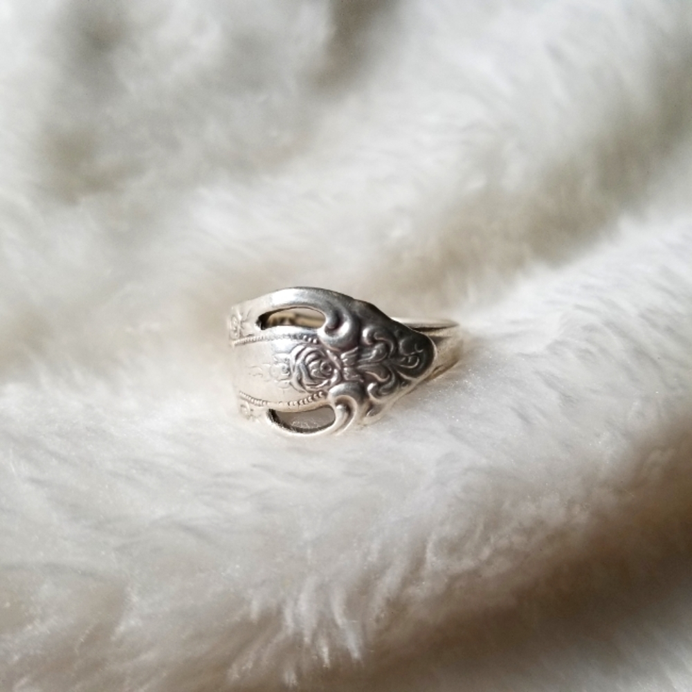Spoon Thumb Ring Sterling Silver Adjustable Size